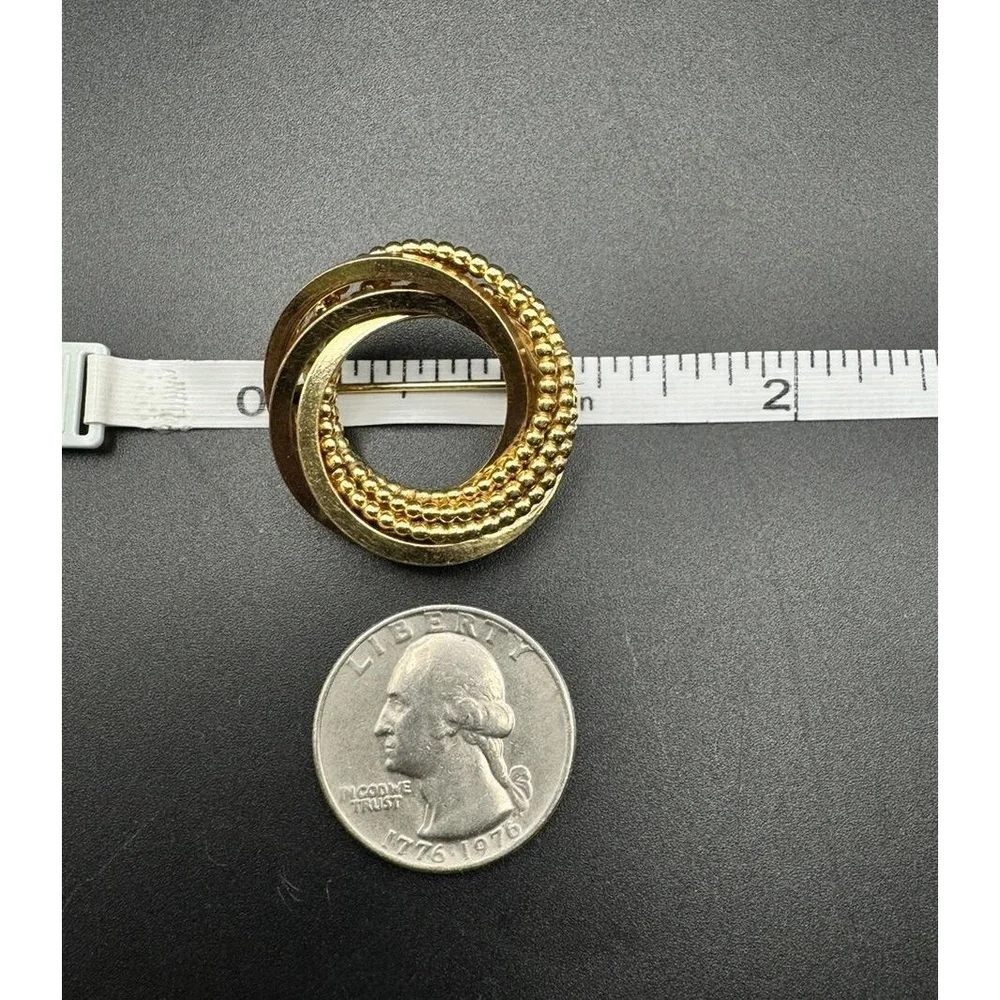 Vintage Germany‎ Brooch 1/80 18k RGP Multiple Circle Beaded Pin Costume Jewelry